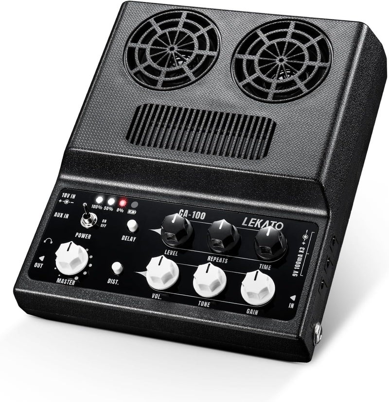 LEKATO Electric Guitar Amp, Rechargeable Guitar Amp 20W, Distortion, Delay Effect, Bluetooth, Guitar Amp Combo for Daily Practice, Travel - Image 1